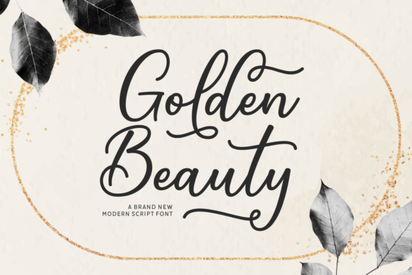 Golden Beauty Font for Elegant Design
